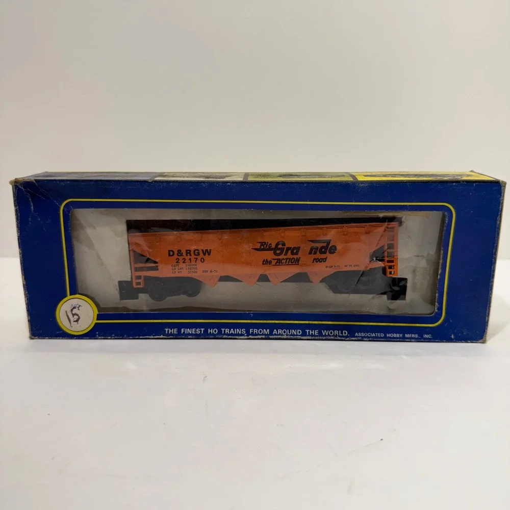AHM HO Scale Rio Grande D&RGW 22170 Quad Hopper Train Car Orange Vintage Box